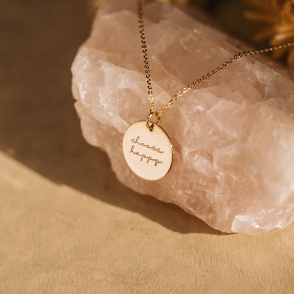 Choose Happy Mantra Meditative Mini Charm Necklace - Picture 6 of 13